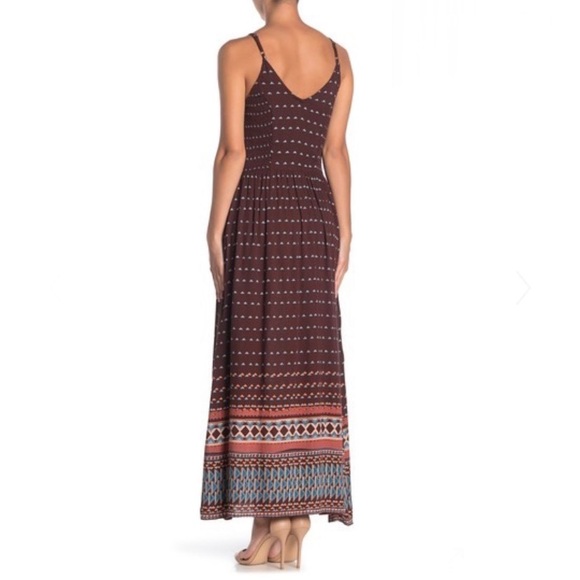 Brown Boho Floral Maxi Dress - Picture 3 of 3